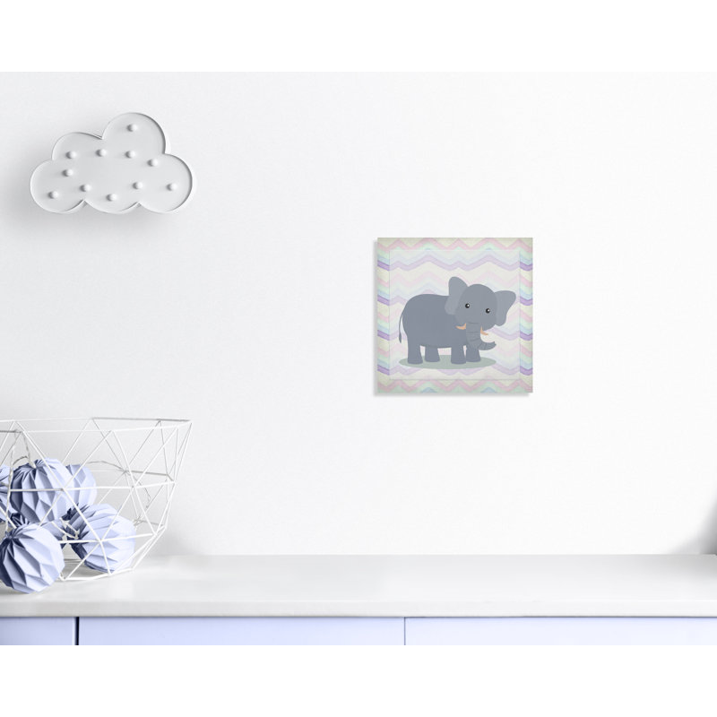 Art de l'éléphant rose, Canevas, H 16 po x l 16 po x P 1,5 po