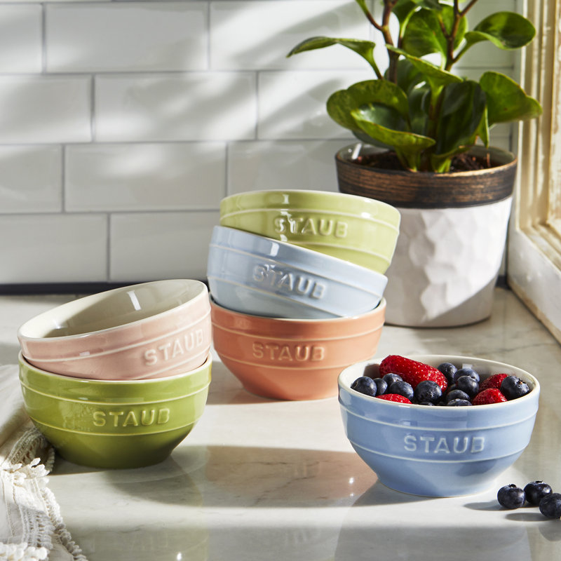 Ceramic 6 Piece Nested Mixing Bowl Set