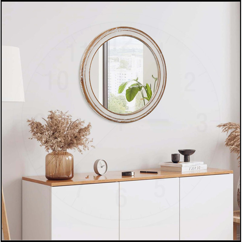 Miroir rond rond pour salle de bain, chambre à coucher et salon, 27,56 po x 27,56 po