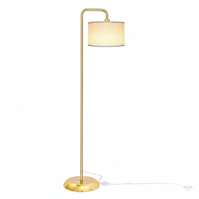 [Upgraded] LED Floor Lamp For Living Room, 3 Color Temperature Floor Lamp With Foot Switch Modern Standing Lamp Tall Pole Floor Reading Lamp For Bedroom, Study Room, Office, 9W Bulb Included, Gold