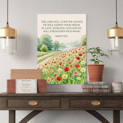 Canvas Wall Art Isaiah 5811 The Lord Will Guide You Christian Canvas Wall Art Vintage Poster Print Home Decor