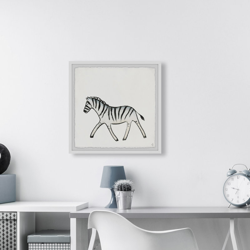 Charlie 'Walking Zebra' Framed Print, 32" H x 32" W x 1.5" D