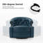 Fauteuil pivotant en cuir véritable de 31,5 po de large Toiya-1612731281