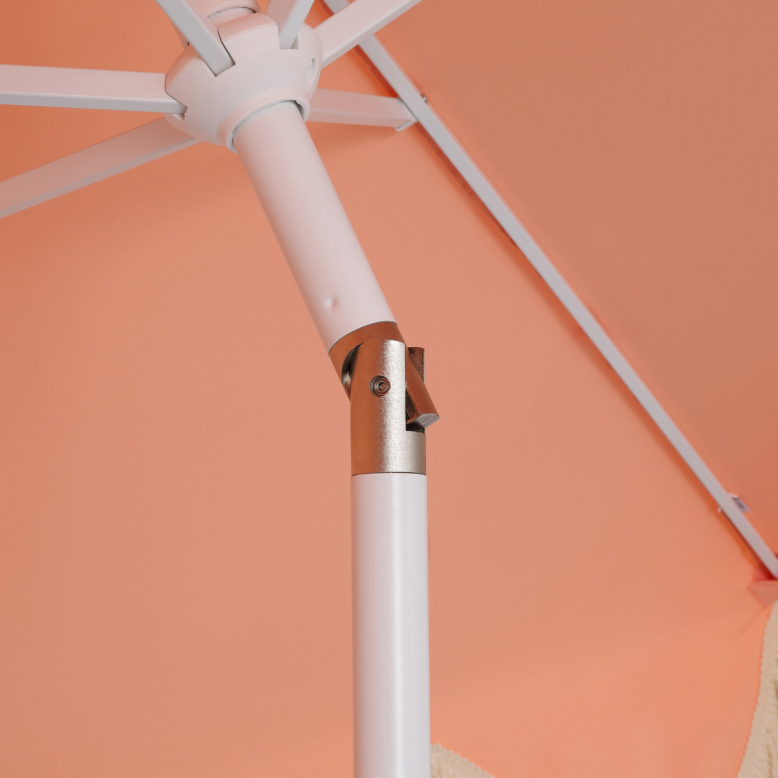 Teretha 9' Market Umbrella, Coral Pink, White