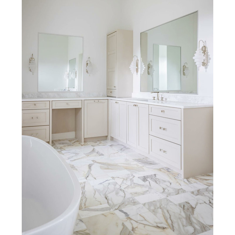 Dreamstone 12X24 Polished Porcelain Tile, Calacatta Rustico Polished