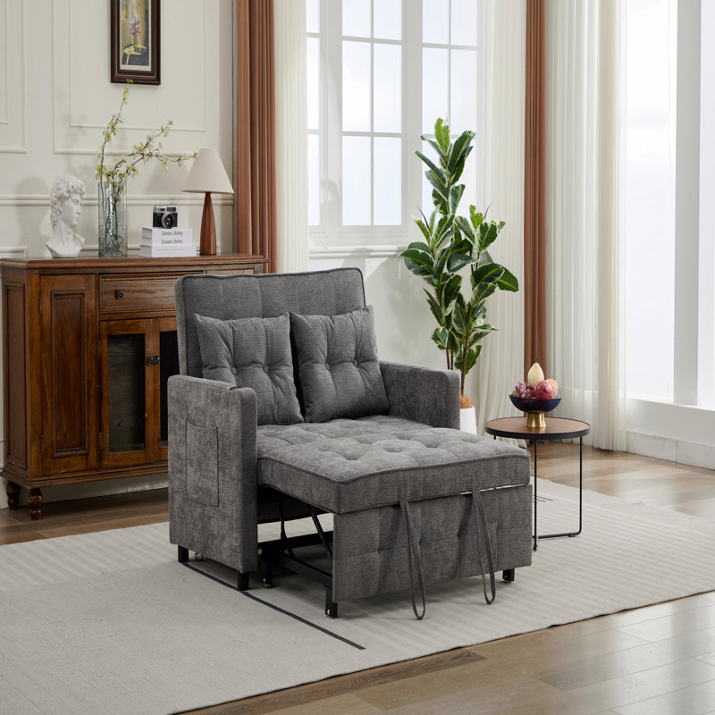 Canapé-lit convertible 3 en 1 Sleeper Chair, Gris