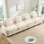 Canapé à 4 places en tissu beige et beige, doux comme un nuage, dossier / accoudoirs courbés, coussins lombaires courbés, conception modulaire et coussin de soutien à double couche-735251391