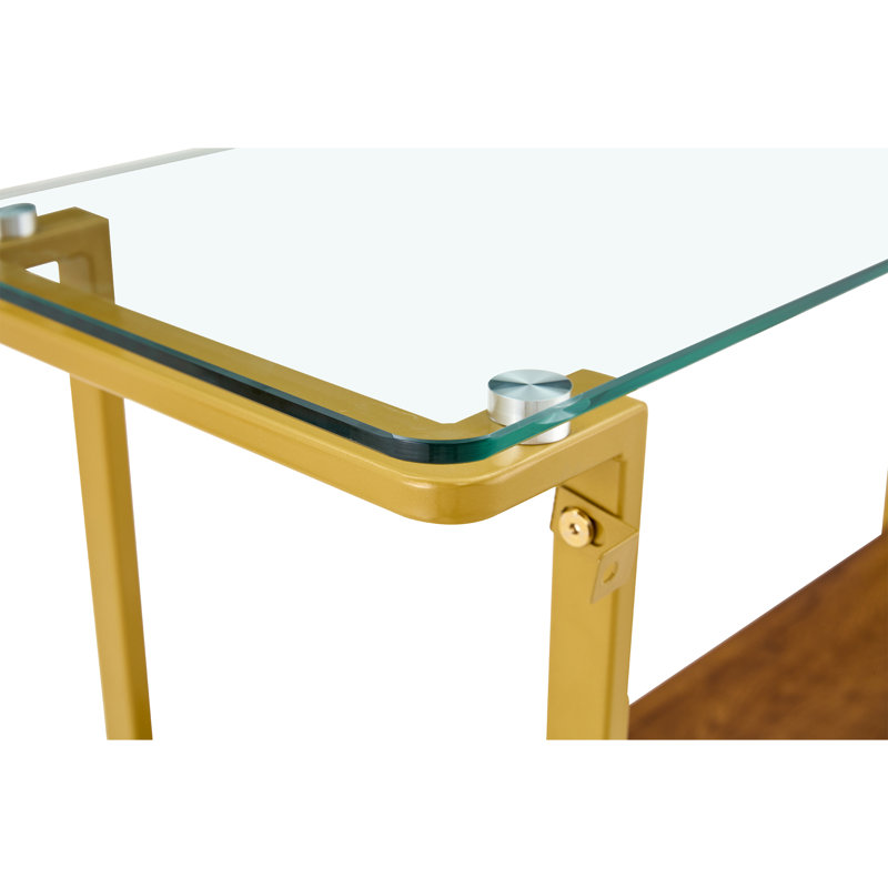 Canapé à niveaux et console avec rangement, entrée moderne en bois de verre