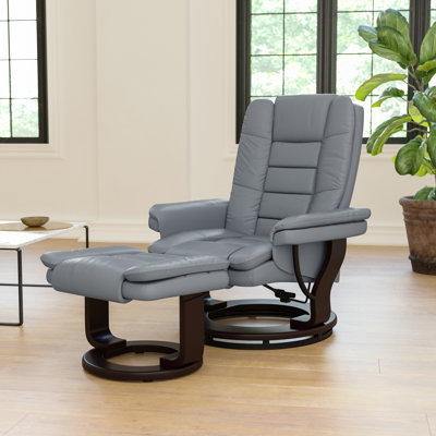 Shebeen Faux Leather Swivel Recliner