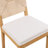 Amando Mid Century Modern Farmhouse Style Rattan Dining Chairs, Hand-Woven Hemp Rope - Linen Upholstered Kitchen Side Chair With Natural Hardwood Frame-810436960