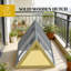 Stable Wooden Triangle Rabbit Hutch With Dual-Zone Design