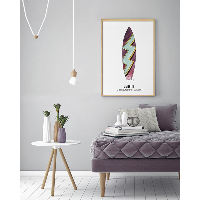 Objects Waikiki Surf by César Ortiz Echagüe - Single Picture Frame Painting, 90cm H x 60cm W x 3cm D