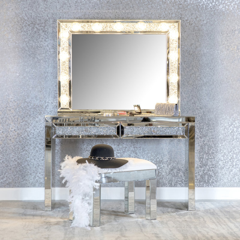 Engineered Wood Rectangle LED Floor Mirror
