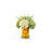 Hydrangeas Arranged in Glass Vase with Lemons
