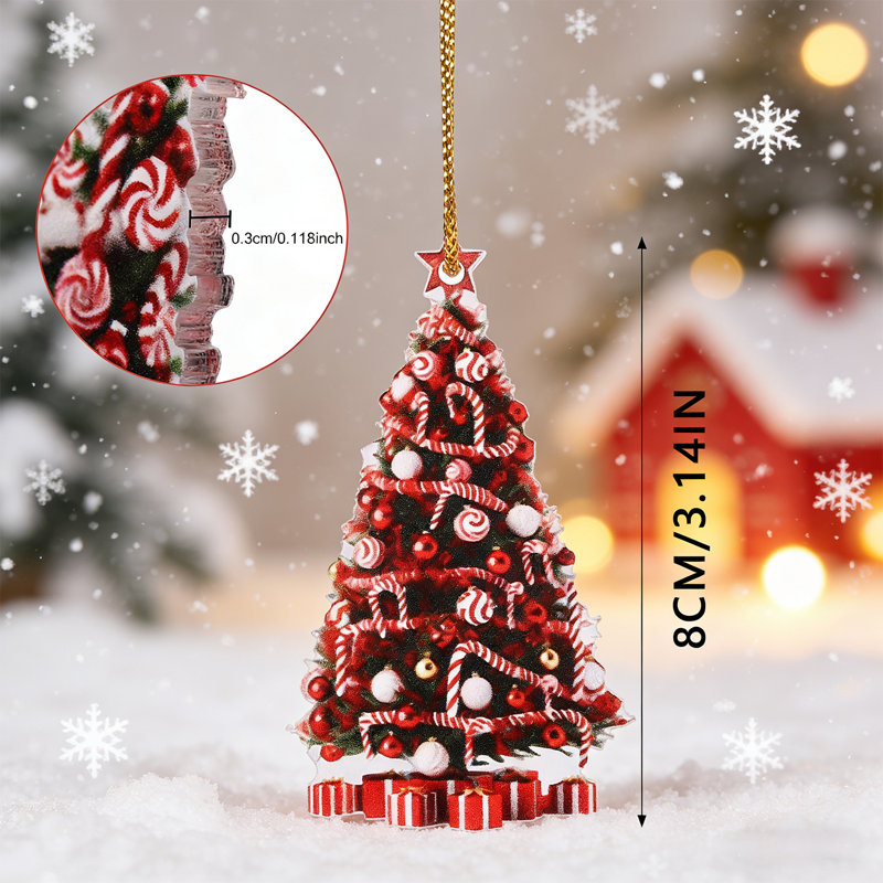 Ensemble de 8 décorations d'arbre de Noël - 4 styles de décorations suspendues incassables, 8
