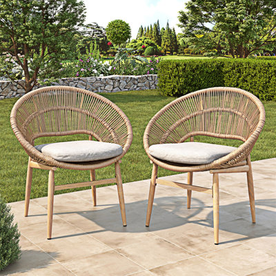 Ensemble de 2 chaises d'extérieur en osier