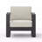 Outdoor Patio Club Chair, Bay MP1 Black Finish With Beige Cushion