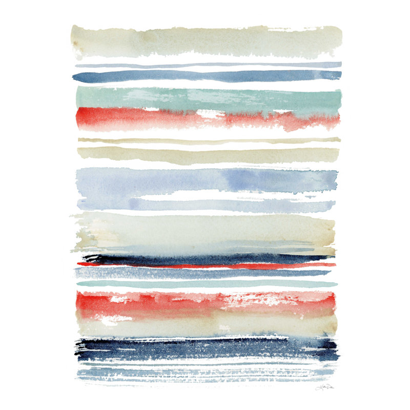 «Nautical Stripes» par Katrina Pete - reproduction sur toile tendue, H 16 po x l 12 po
