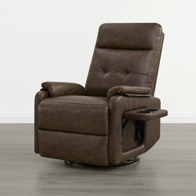 25.2"Manual Swivel Chair with Storage Pocket, Flip-Down Tray Table and Dual Cup Holders