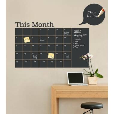 Latitude Run® Chalkboard Calendar Wall Decal