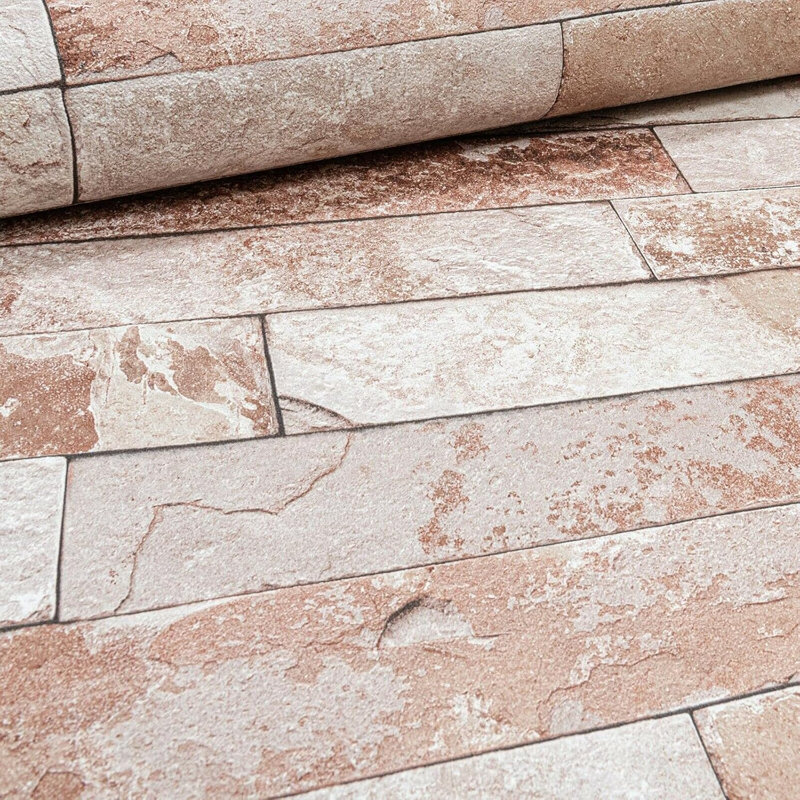 SOPHIE LAURENCE Wallpaper Rustic Urban Brick Red 10.5M X 0.53M Paper Full Roll Paste The Wall