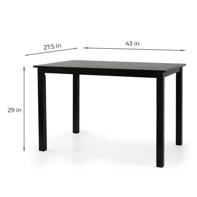 5 Piece Dining Table Set, 4 Classic Style Solid Wood Upholstered Chairs w Rectangular Dining Table, Black, Espresso