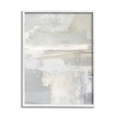 Peinture abstraite discrète encadrée sur bois