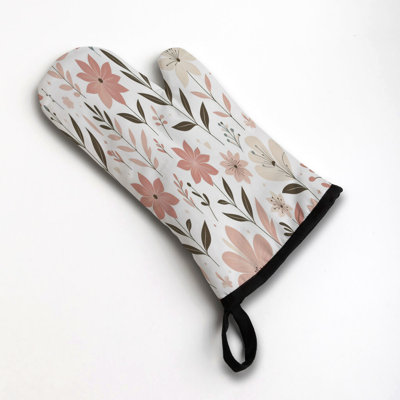 Classic Wild Blossoms Oven Mitt Cotton Twill