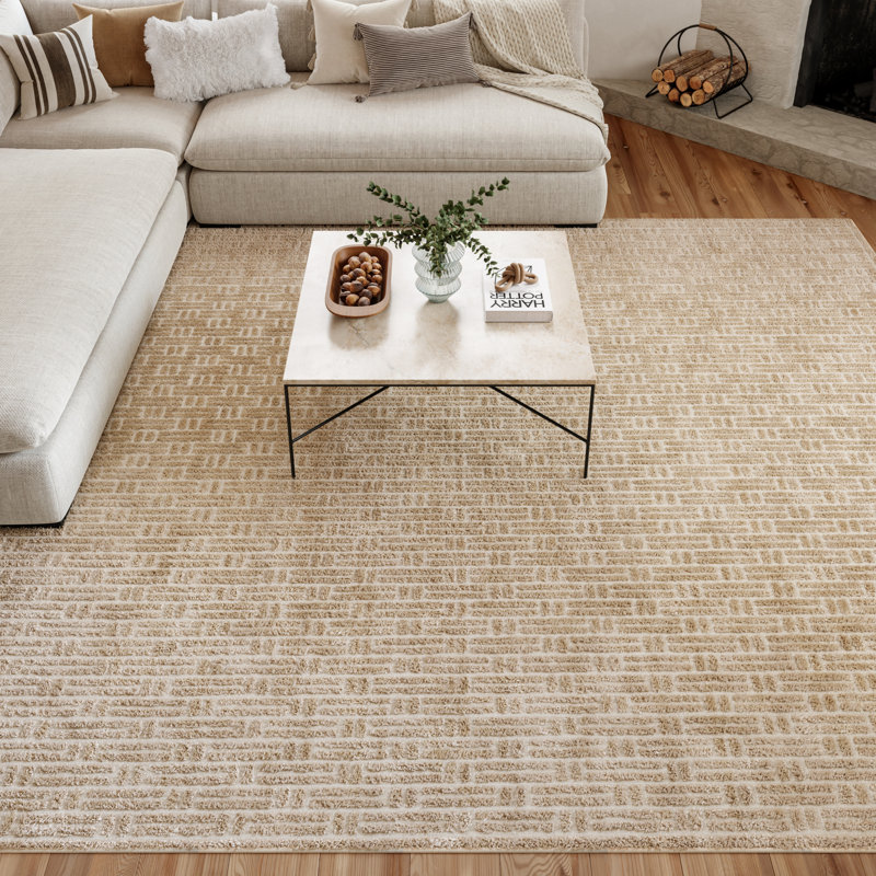 Tapis ivoire moderne lavable à la main 8 pi x 10 pi Nourison, Rectangulaire 8 pi x 10 pi