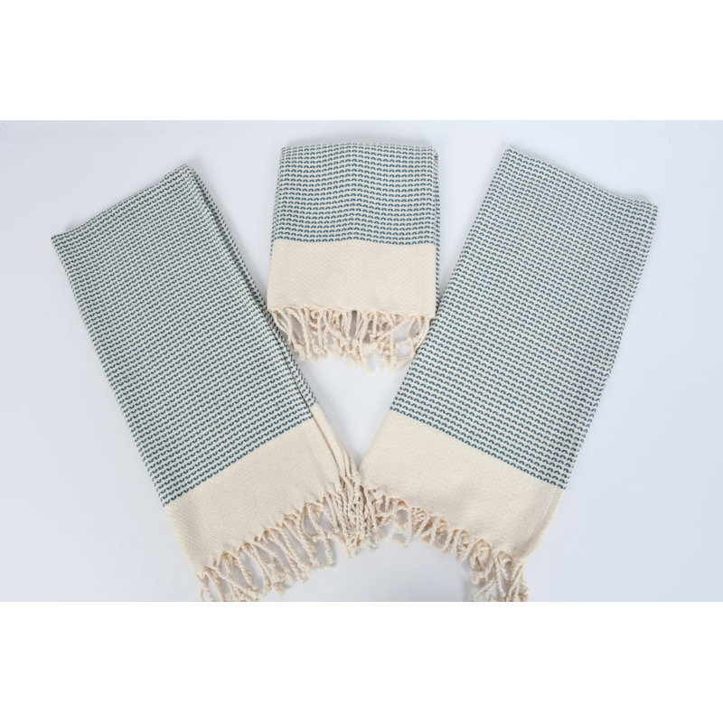 Essuie-mains / de cuisine Yaprak, Vert / Beige, L 40 po x l 18 po