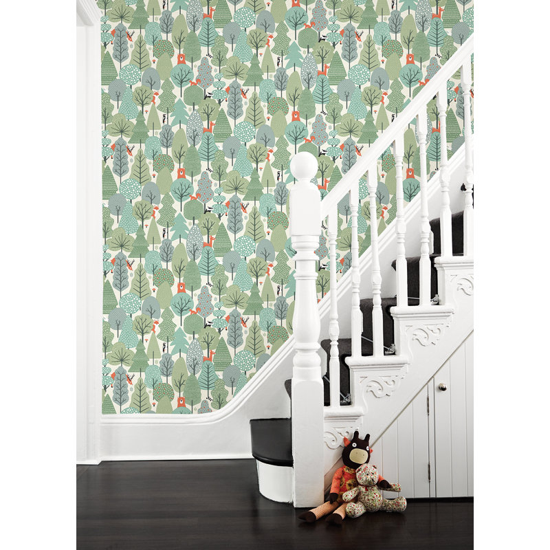Rouleau de papier peint L 33 pi x l 20,9 po Watts Quillen Forest, Rose