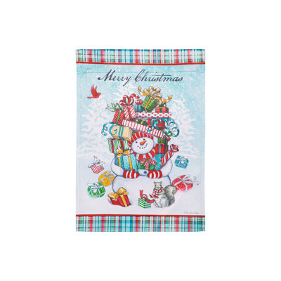 Drapeau de jardin en suède réversible Snowman Holiday