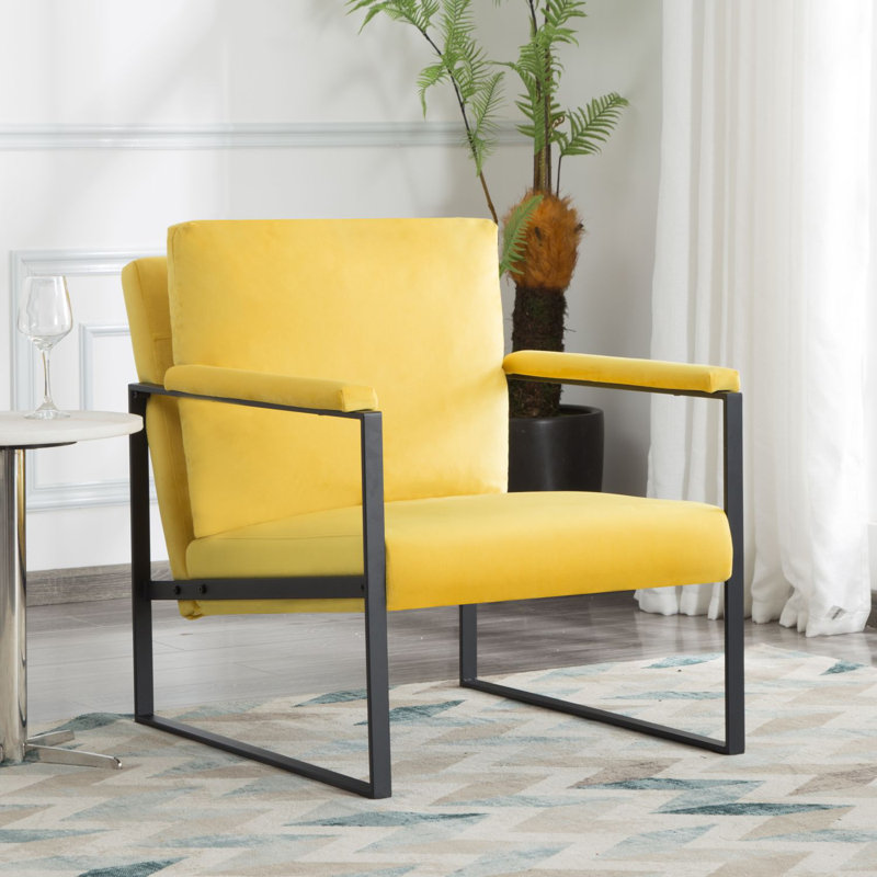 Meinte Upholstered Armchair, Yellow