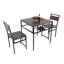 Ensemble de table et de chaises de style industriel, petite table carrée avec étagère de rangement, mobilier de salle à manger gain de place pour petit appartement