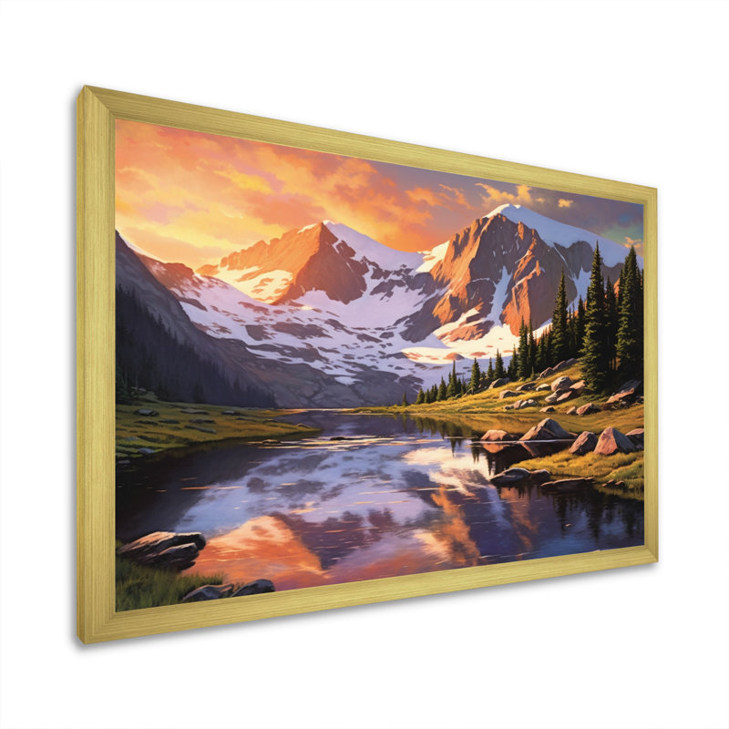 Colorado Mountain Senerity II, Encadrement doré, H 24 po x l 32 po x P 1 po