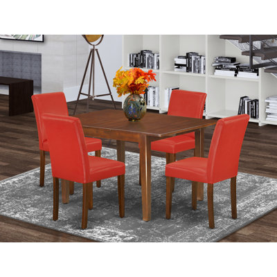 Sigismondo 5 Piece Extendable Solid Wood Dining Set by Winston Porter