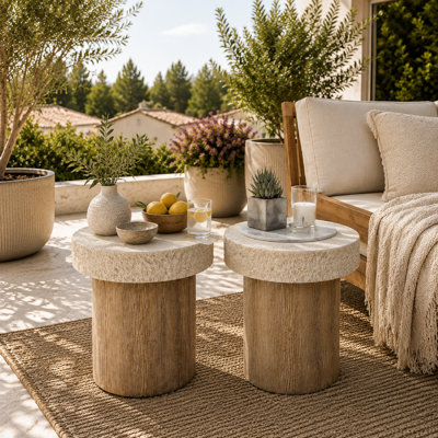 Chariese 19.7'' Outdoor Concrete Side Table