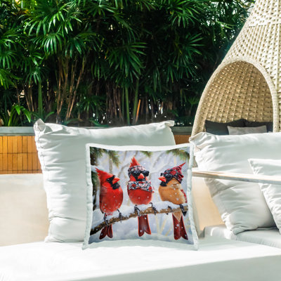 Rangée de coussins décoratifs d'extérieur avec motif de Cardinals par Jim Baldwin