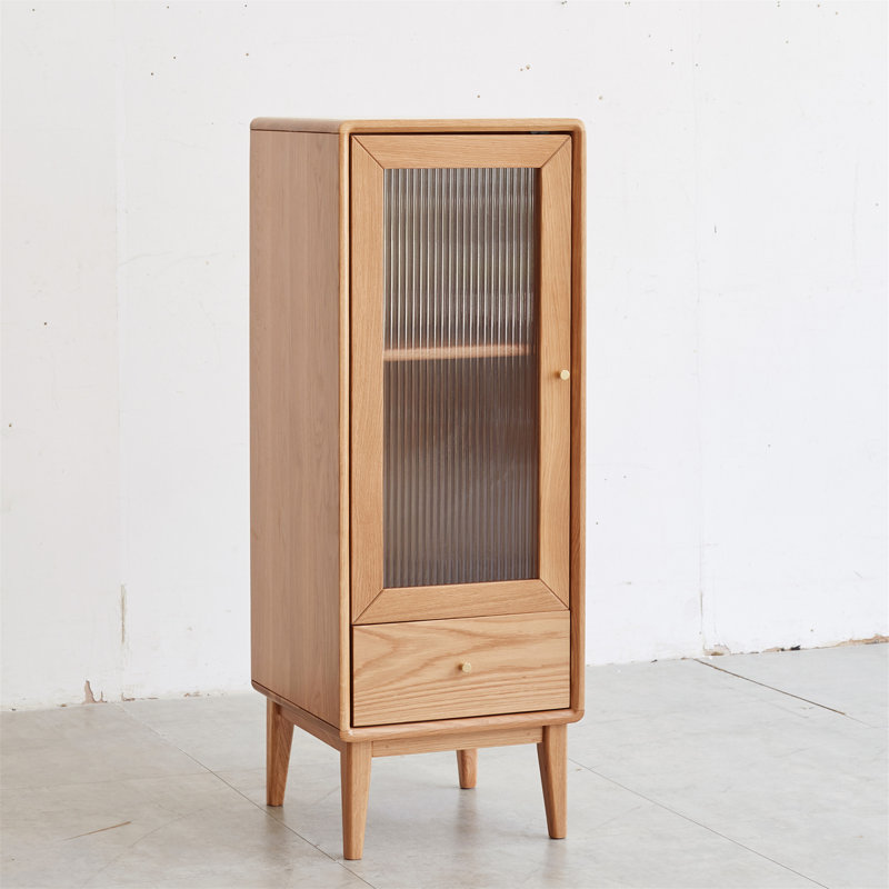 Versatile Solid Oak Storage Cabinet for Living Room, Enhancing Décor