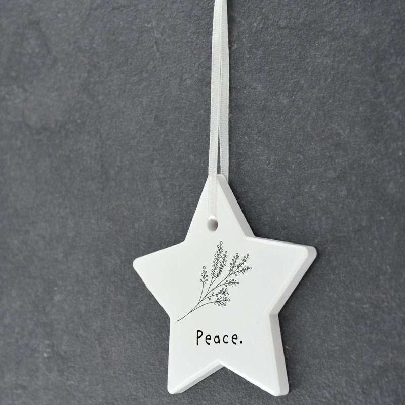 Sanson Peace Star Shaped Ceramic Ornament