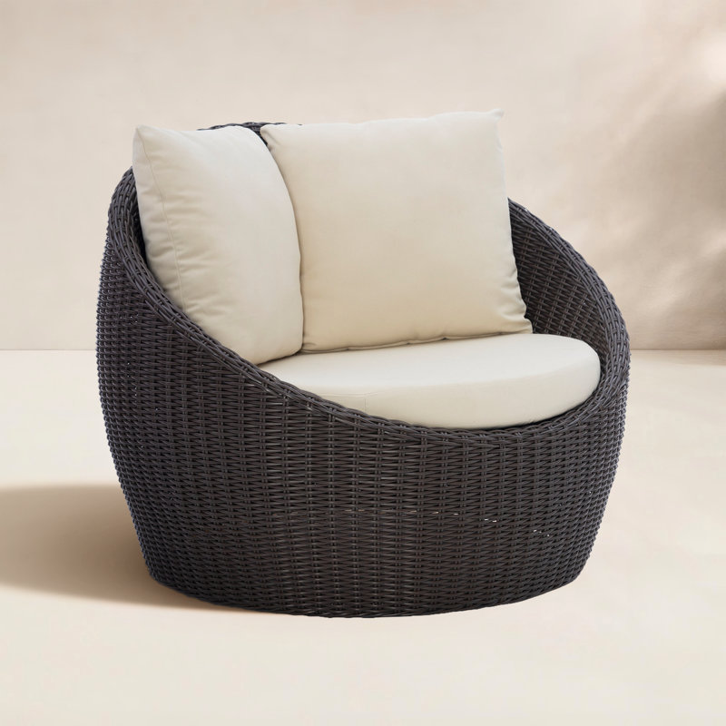  Fauteuil d'extérieur en rotin résistant aux intempéries