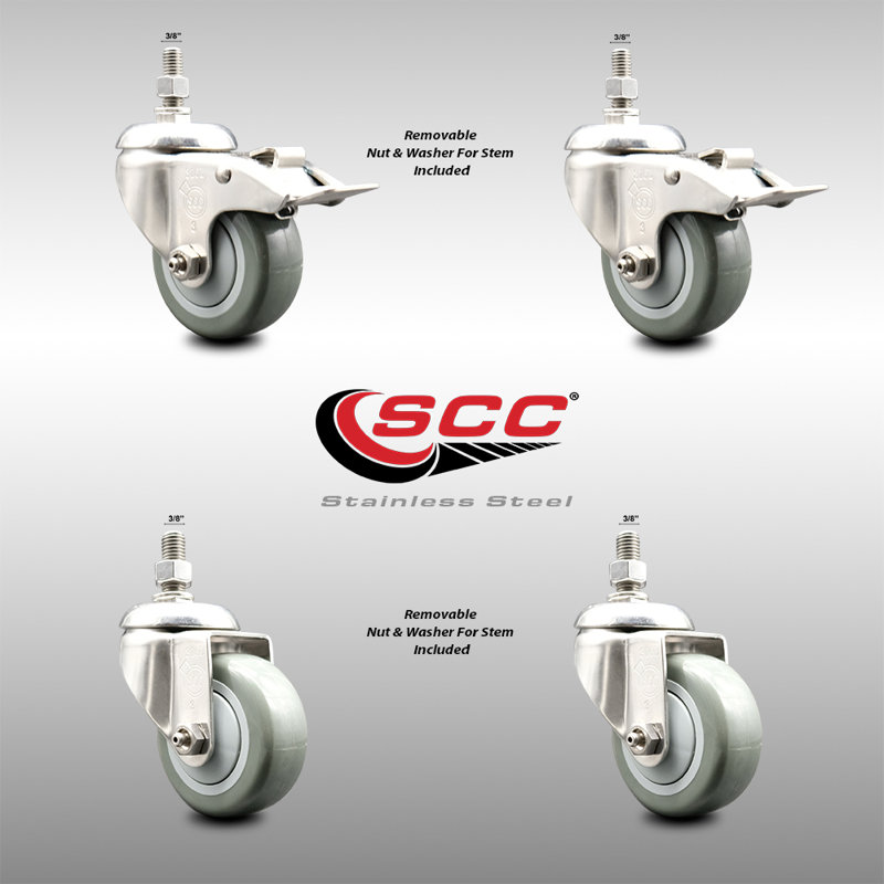 4 Piece Polyurethane Caster Set