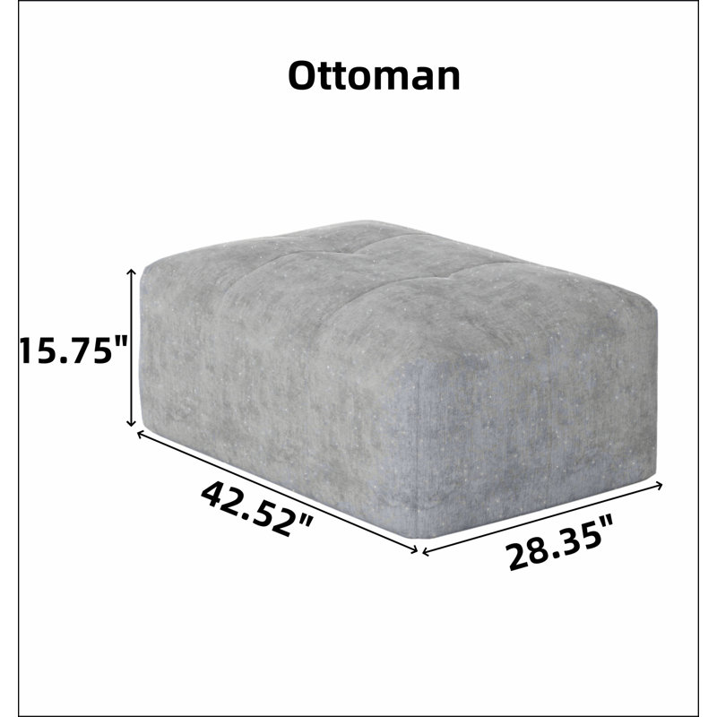 Canapé modulaire surdimensionné Modern, Gris