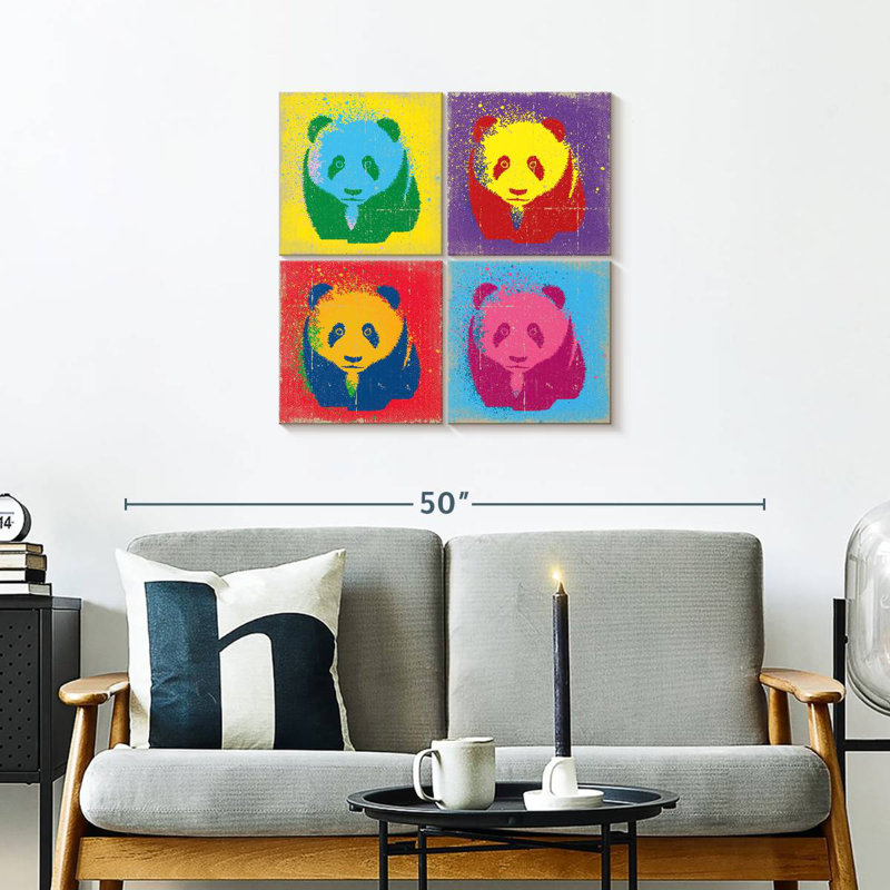 Brampt Paint Splash Pandas, H 26 po x l 26 po