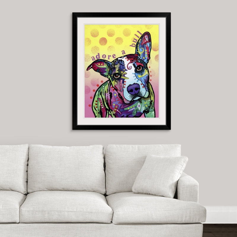 « adoree-a-bull », reproduction, Cadre noir, H 38 po x l 32 po x P 1 po
