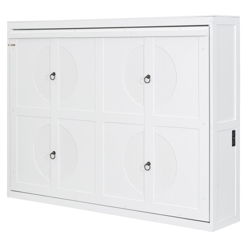 Lit escamotable double pleine grandeur, Lit double, Blanc