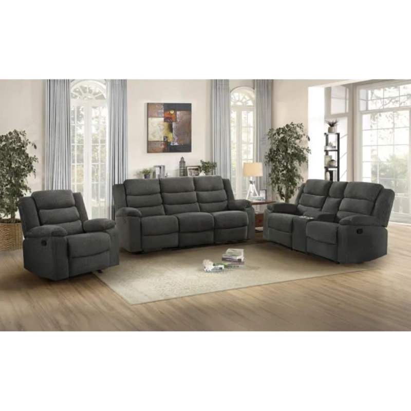 Ensemble de salon configurable, Dark Gray, Polyester/Chenille
