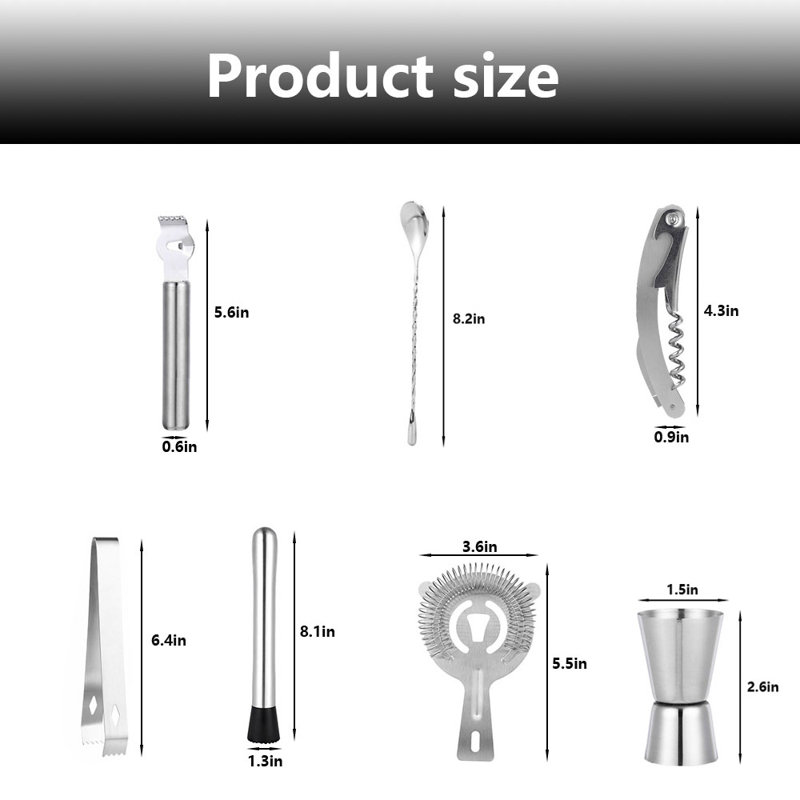 Ensemble d'outils de bar en acier inoxydable Deonie