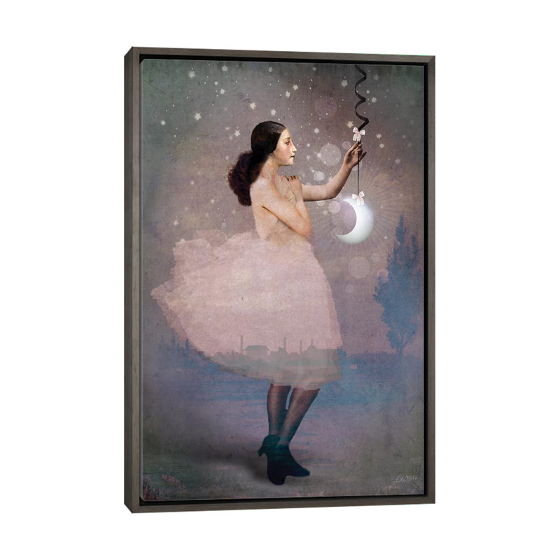 «Magic Ribbon» par Catrin Welz-Stein - impression d'art graphique, Pas de tapis, Toile encadrée de bois rustique foncé