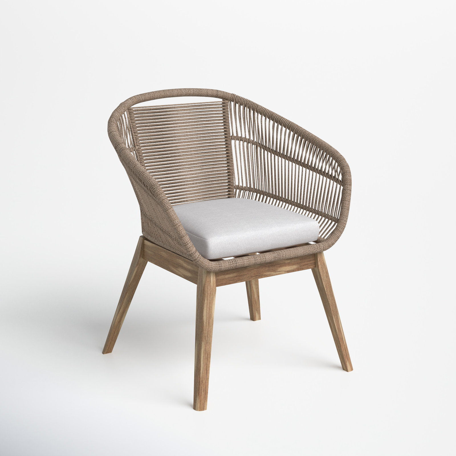 Eucalyptus Rope Patio Armchair, Light Eucalyptus/Beige